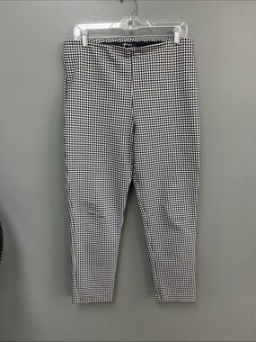 EUC Karen Kane Black and White Gingham Slim Pants